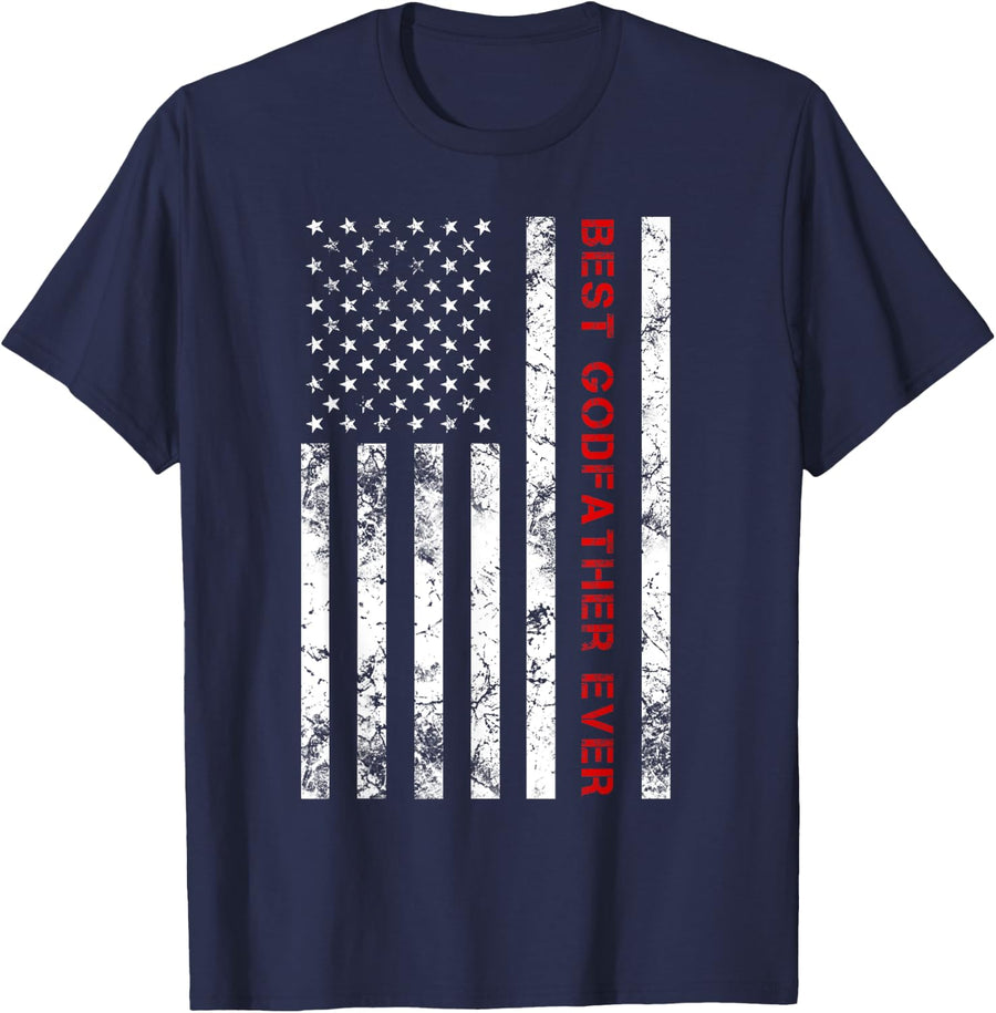 Best Godfather Ever Shirt Godfather Gifts From Godchild T-Shirt - Navy Blue