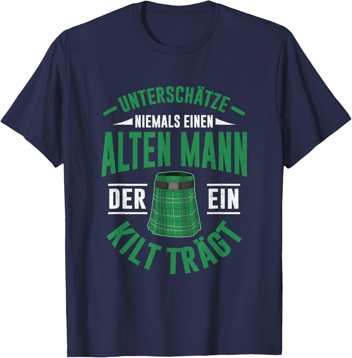Sack Pipe Bagpipe Instrument Kilt Bagpipe Player T-Shirt - Navy Blue