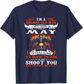 I'm a grumpy old man I was born in May I'm old biker T-Shirt - Navy Blue