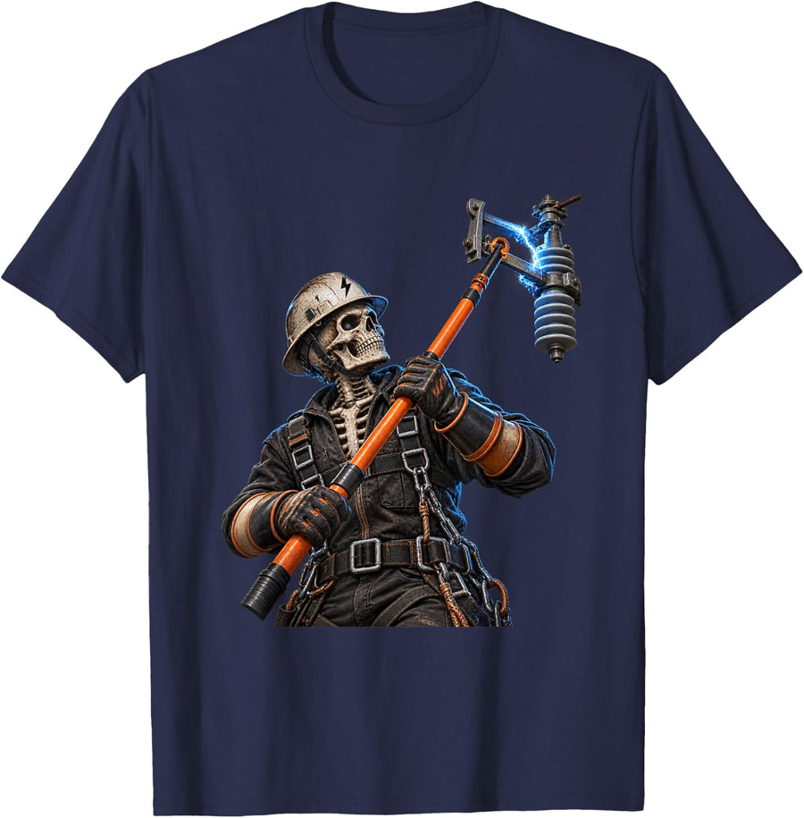 Lineman Design for Lineworkers and Lineman T-Shirt - Navy Blue