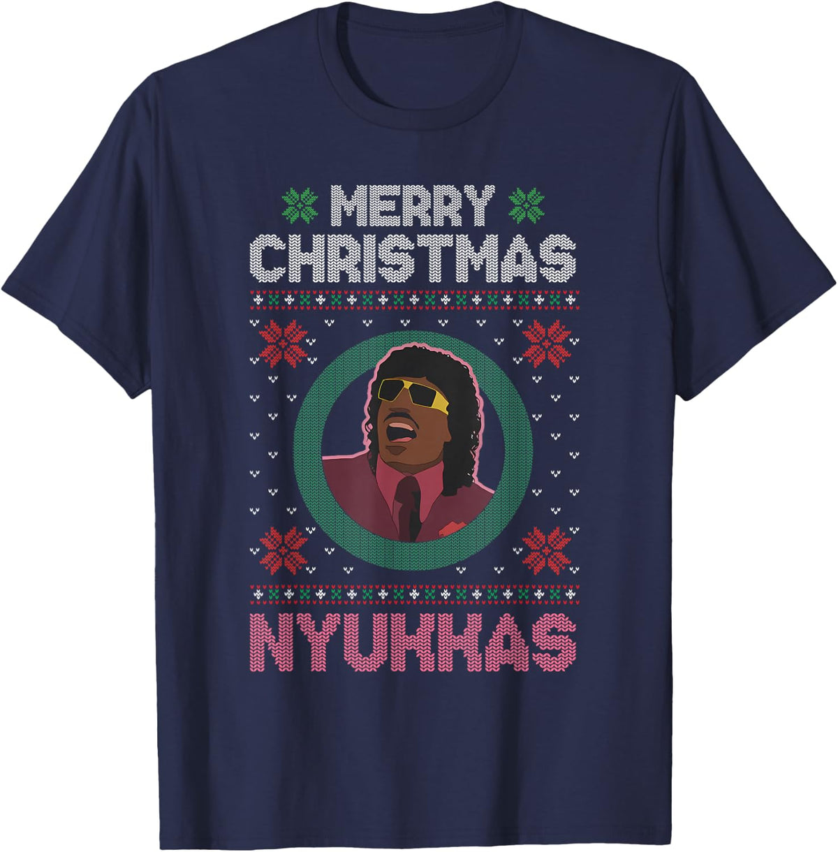 Merry Christmas Nyukkas Funny Christmas Apparel T-Shirt - Navy Blue