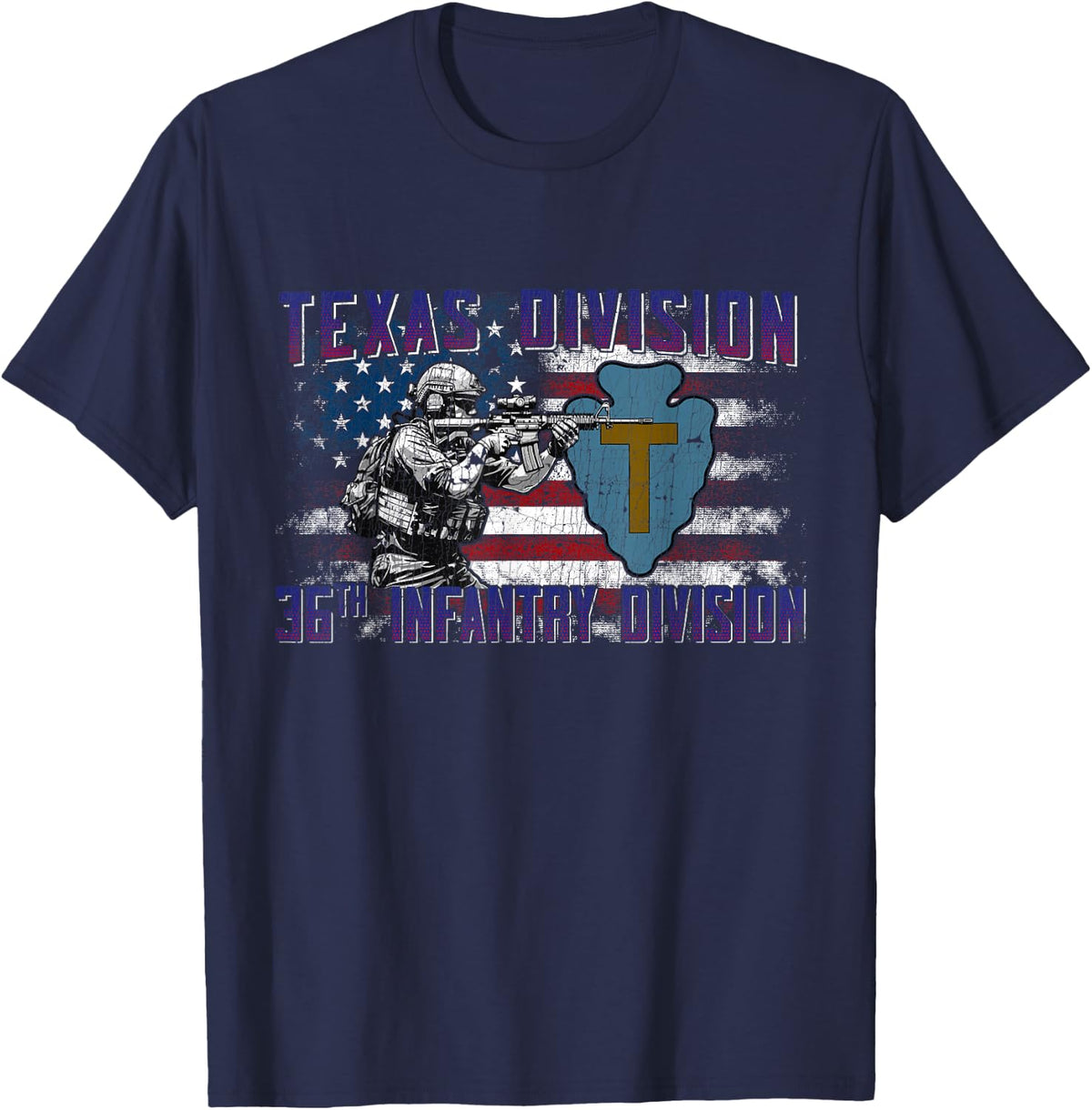36th Infantry Division 36th ID Texas Division Gifts T-Shirt - Navy Blue