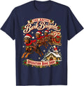 Doberman Pinscher Christmas Vintage Sleigh Dog Family Humor T-Shirt - Navy Blue