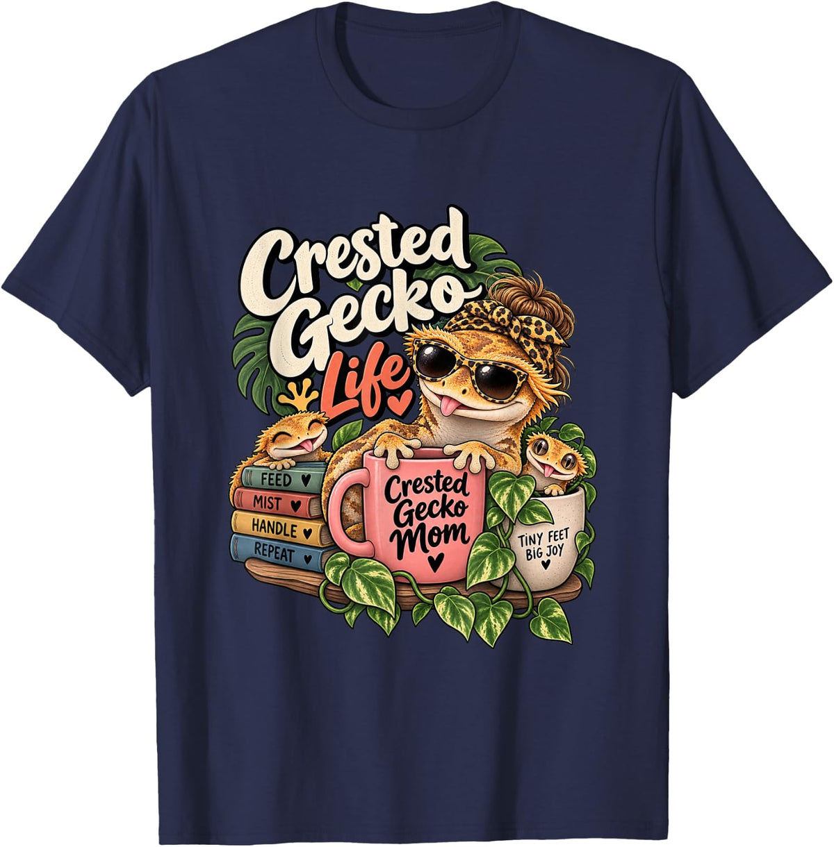 Crested Gecko Life – Proud Crestie Keeper T-Shirt - Navy Blue