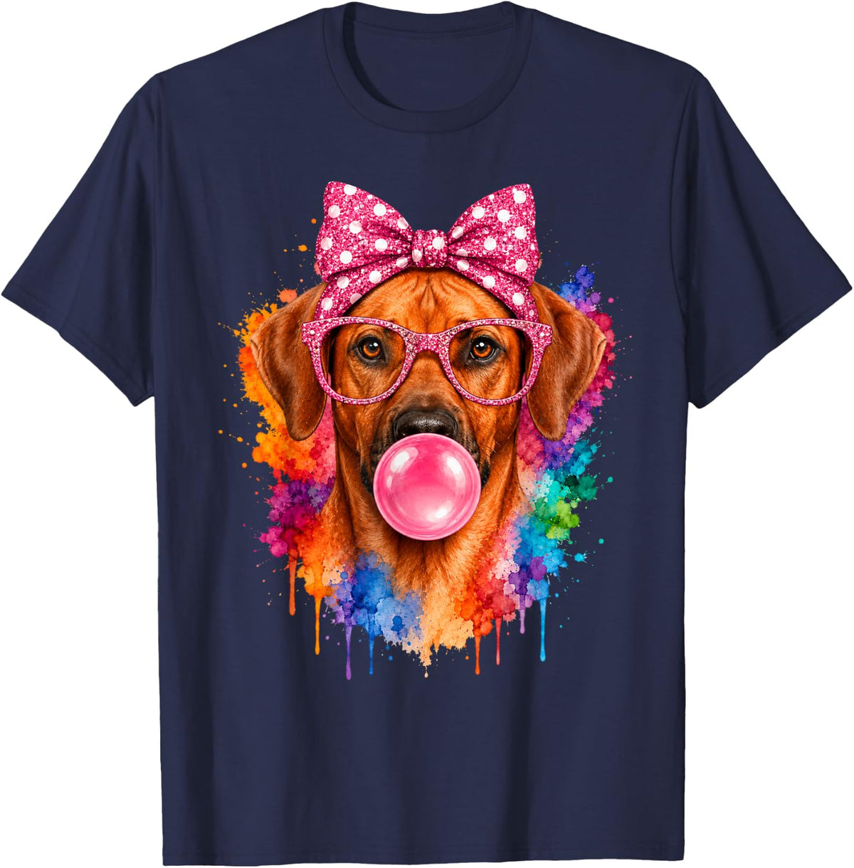 Rhodesian Ridgeback Women Funny Rhodesian Ridgeback T-Shirt - Navy Blue
