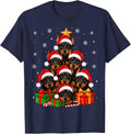 Doberman Pinscher Dog Christmas Tree Cute Festive Pet Xmas T-Shirt - Navy Blue