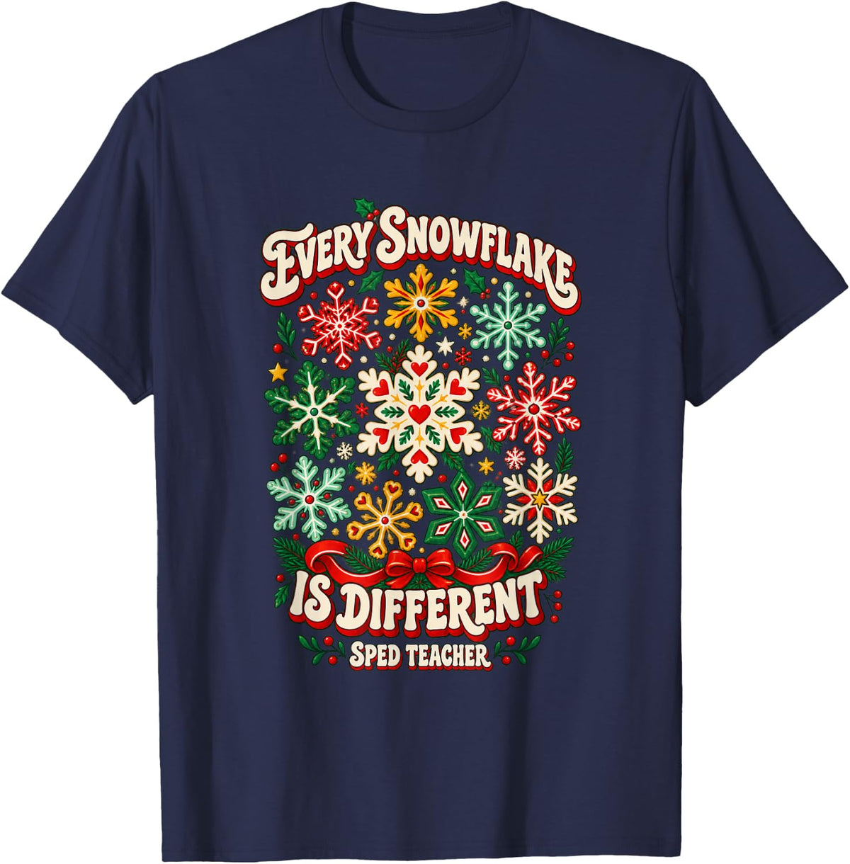 Christmas SPED Teacher Christmas Team T-Shirt - Navy Blue