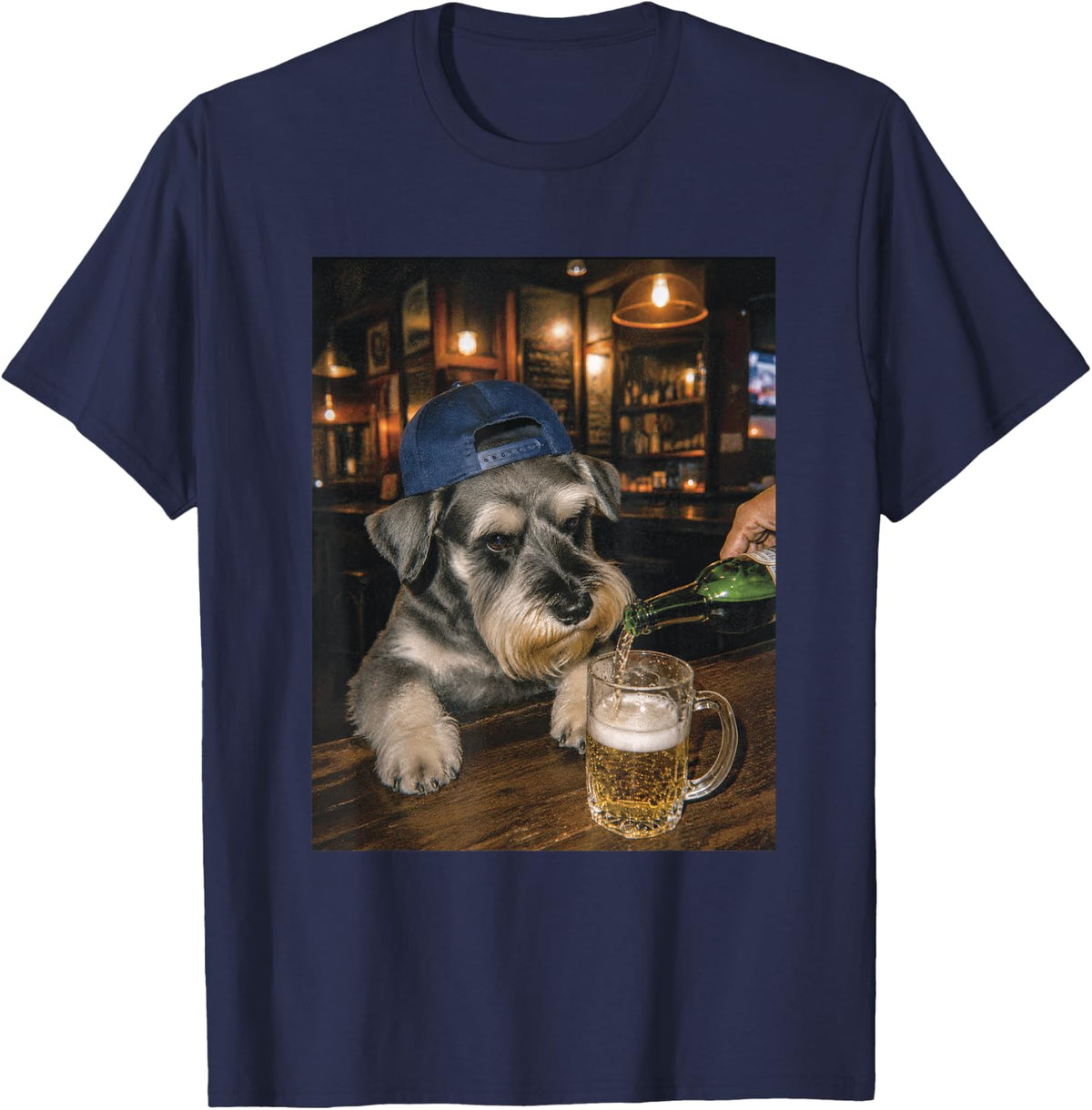 Thristy Schnauzer - Schnauzer Lover Schnauzer Owner T-Shirt - Navy Blue