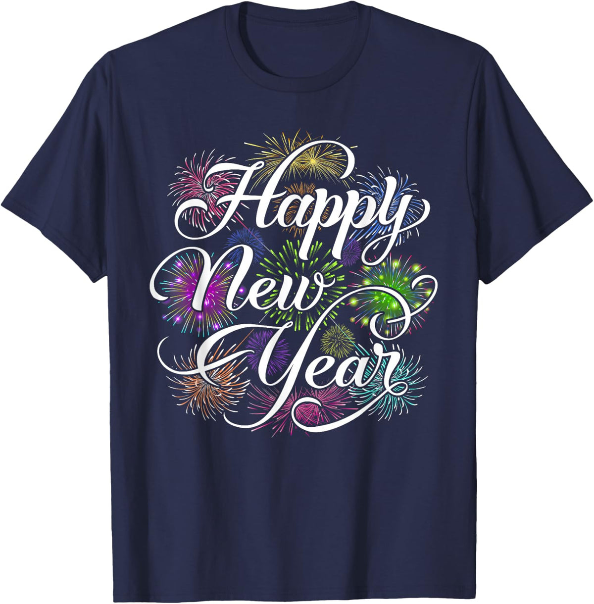 Happy New Year Party Supplies 2027 Family Matching Fireworks T-Shirt - Navy Blue