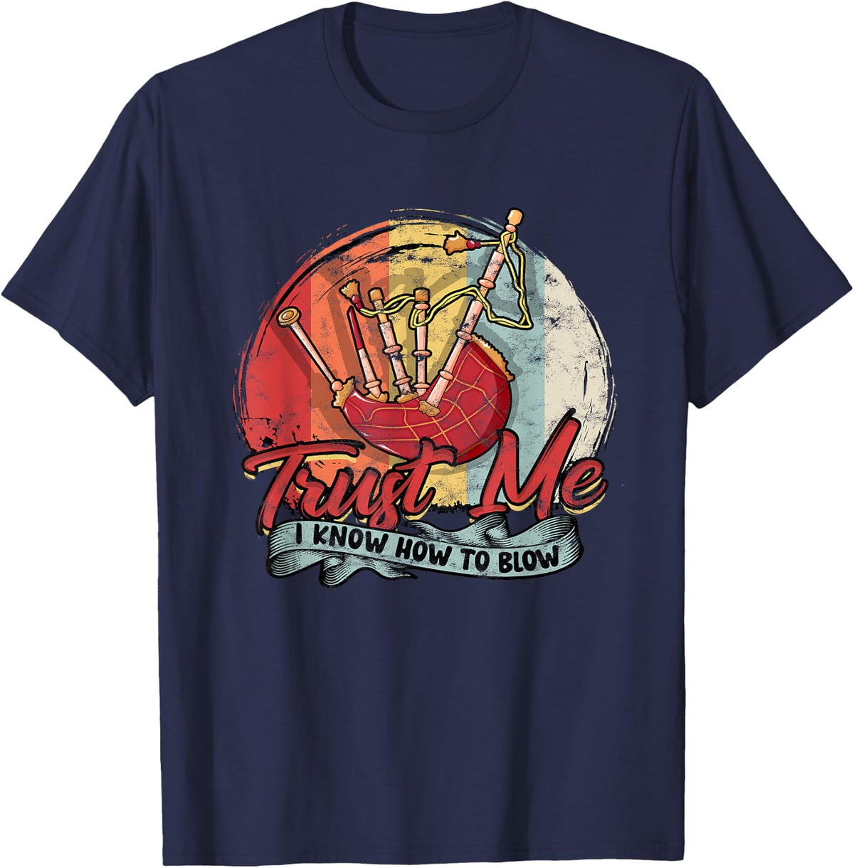 Bagpiper Bagpipe Bagpipes T-Shirt - Navy Blue