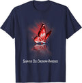 Butterfly Ribbon Squamous Cell Carcinoma Awareness T-Shirt - Navy Blue