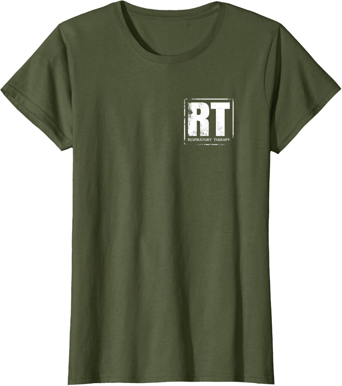 Respiratory Therapy Tees RT T-Shirts for Respiratory Therapist Care Practitioners Front Back Design - Olive Green