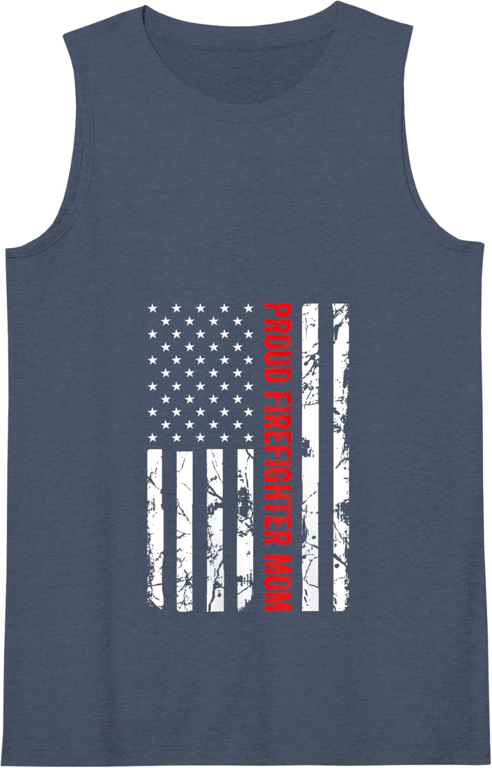 Womens Proud Firefighter Mom Fire Department Fire Truck Fire Engine Tank Top - Navy Blue