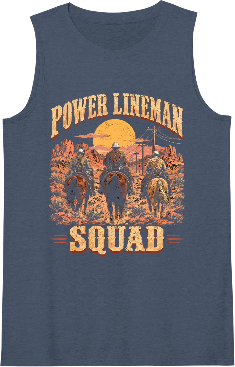 Women's Power Lineman Squad Sleeveless Tank Top - Navy Blue