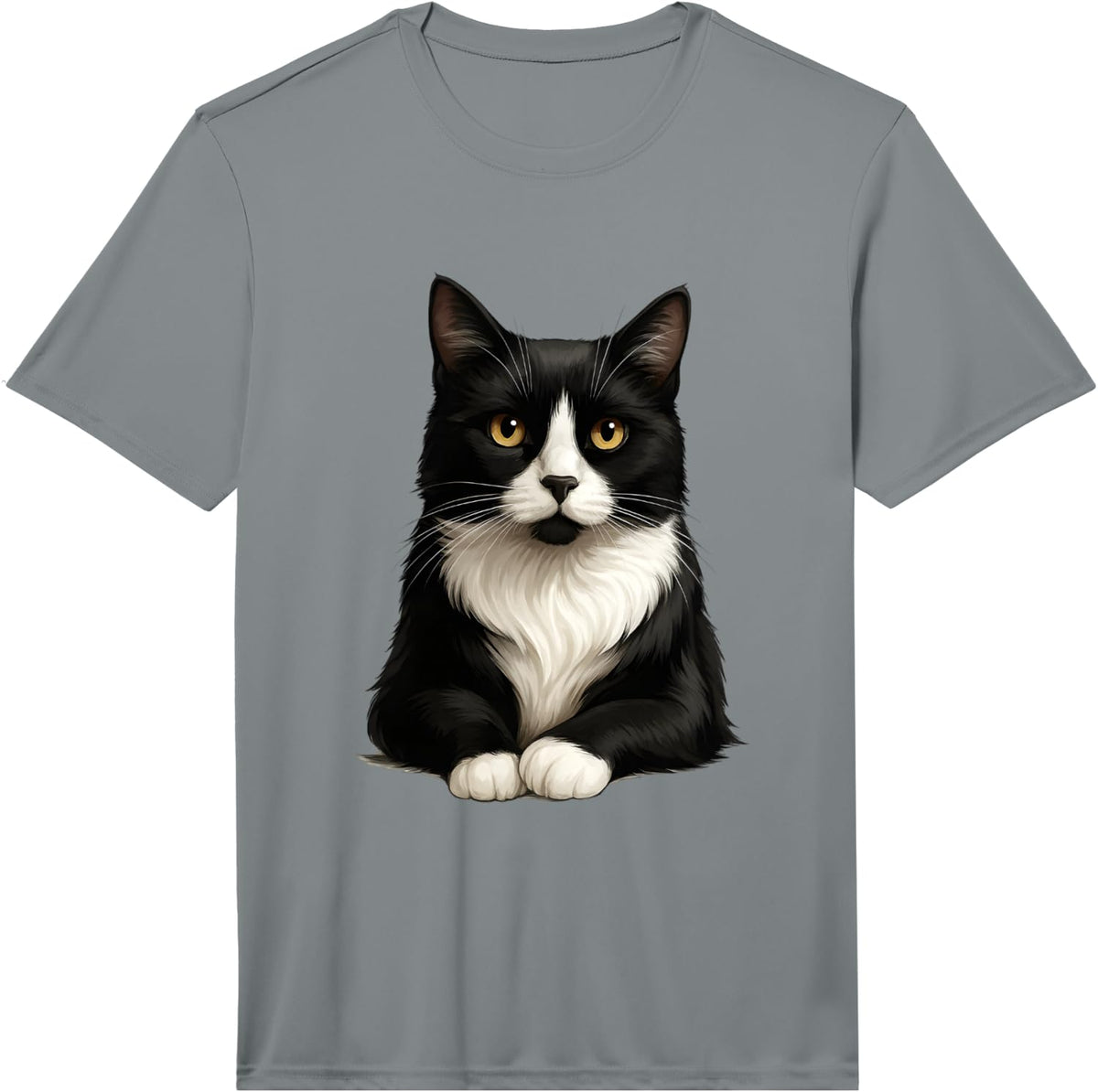 Tuxedo Cat Performance T-Shirt - Slate Grey