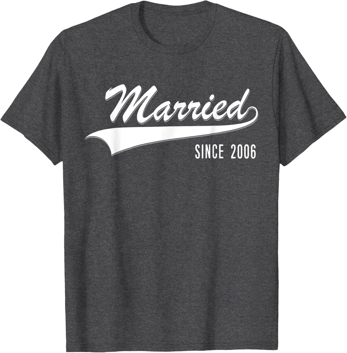 15th Wedding Anniversary Couple Gift Married since 2006 T-Shirt - Dark Heather Grey
