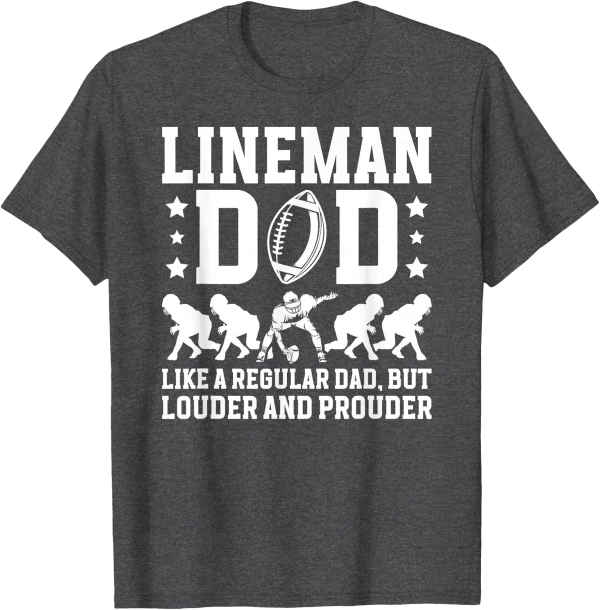 Football Lineman Dad Of A Football Lineman Father Definition T-Shirt - Dark Heather Grey