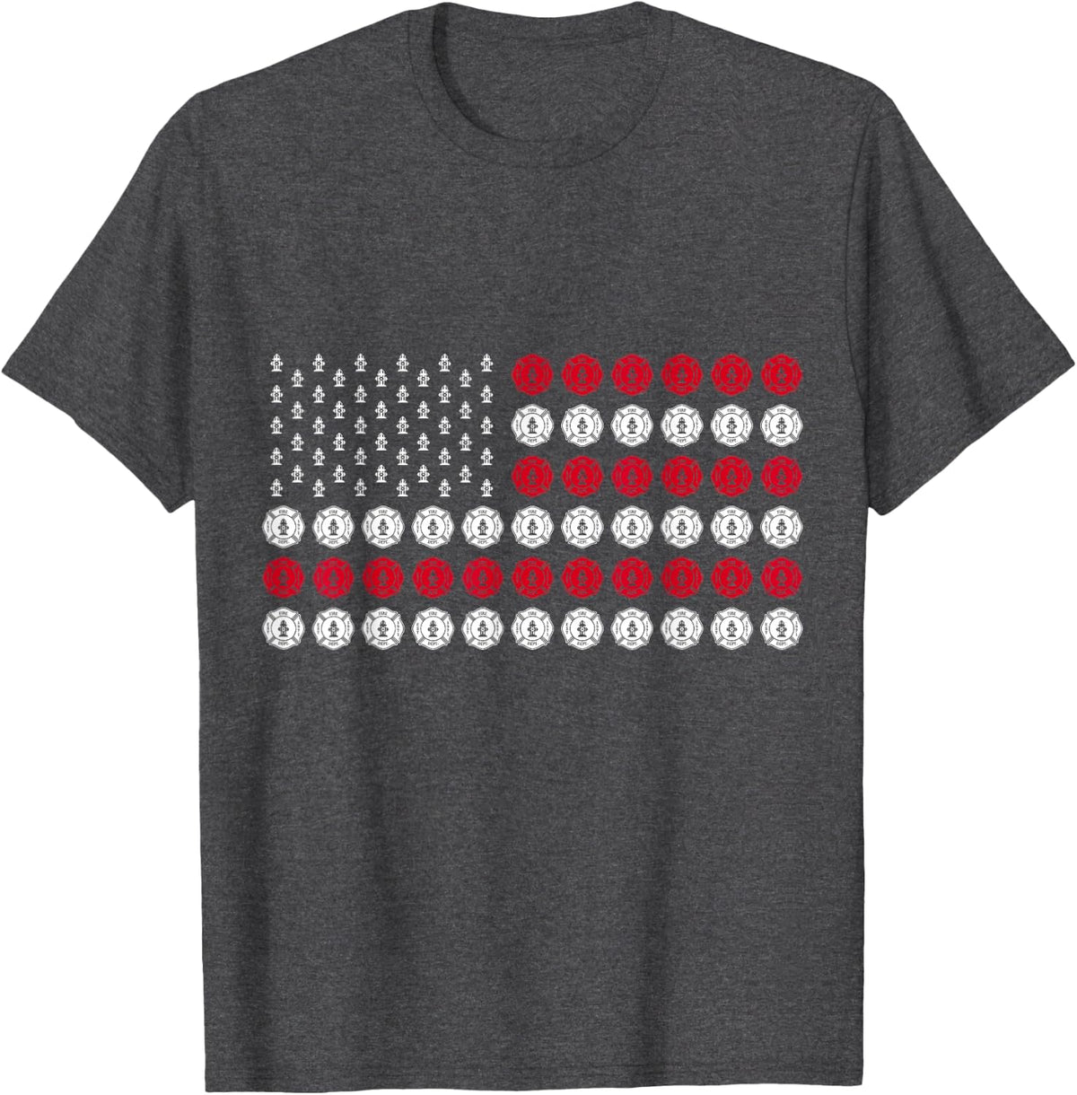 Thin Red Line American Flag Firefighter Gifts Fireman T-Shirt - Dark Heather Grey