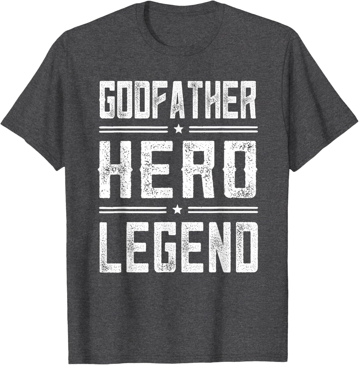 Godfather Hero Legend - Vintage Distressed Godfather T-Shirt - Dark Heather Grey