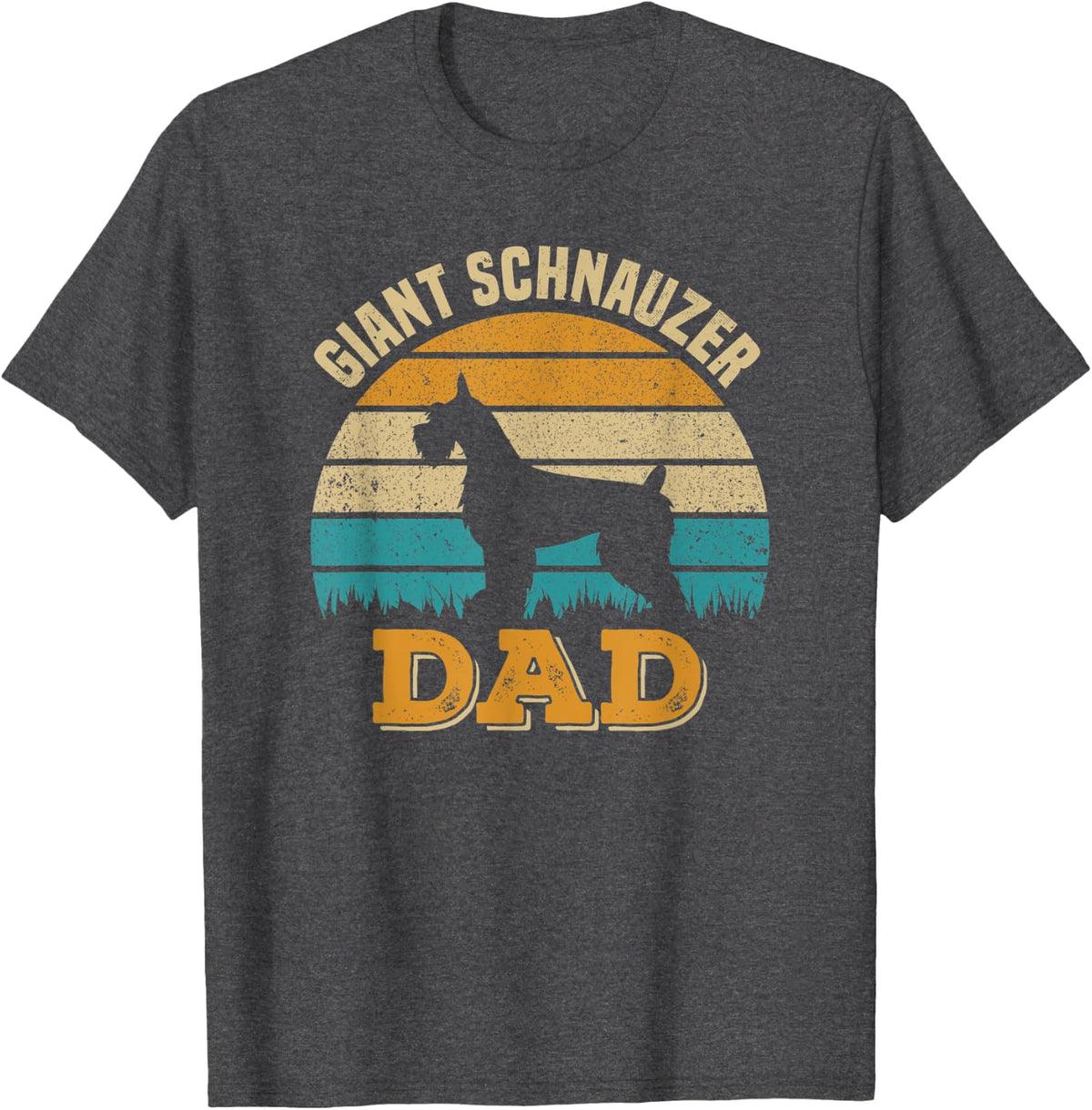 Giant Schnauzer Dad - Dog Schnauzer T-Shirt for Men Women - Dark Heather Grey