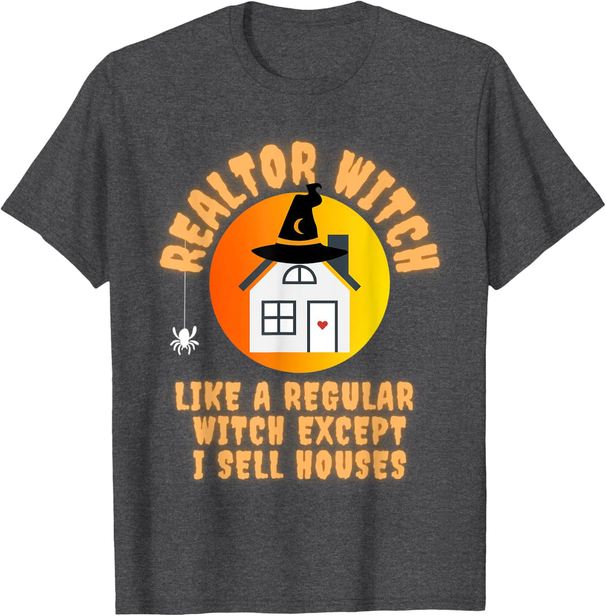 Realtor Witch Halloween Costume Real Estate Agent Womens T-Shirt - Dark Heather Grey