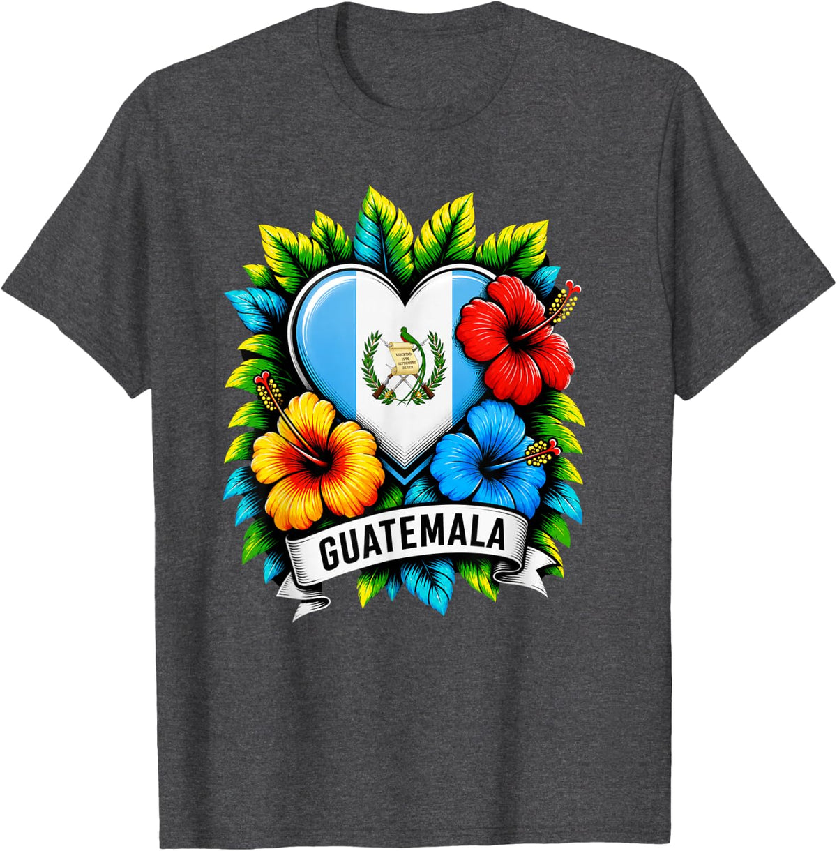 Hispanic Heritage Month Countries Guatemala Chapina Girl T-Shirt - Dark Heather Grey