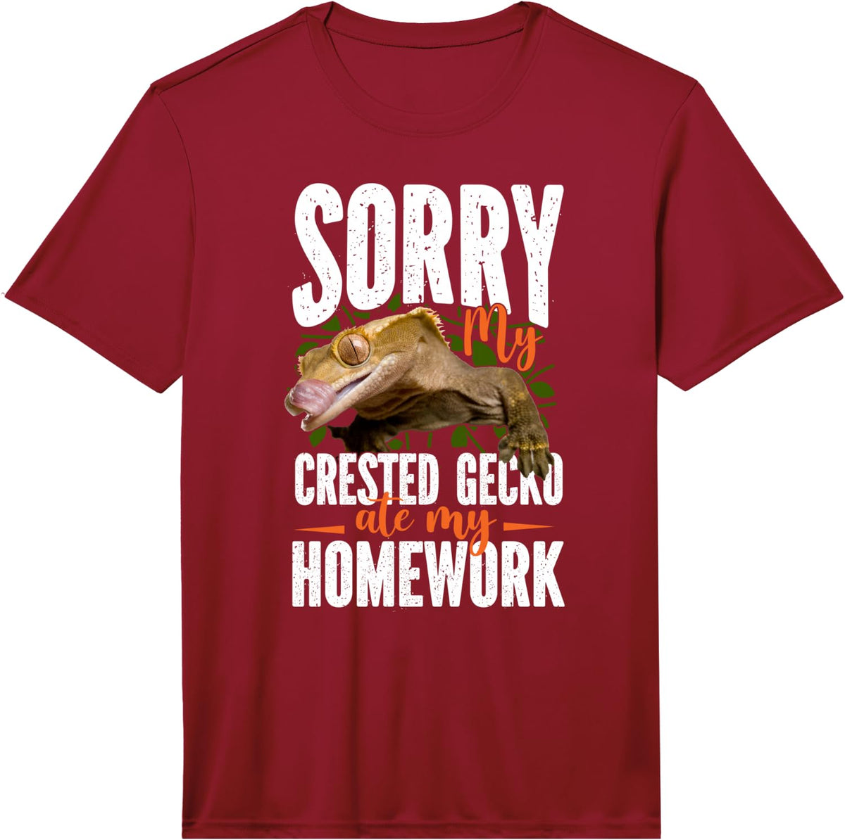 Sorry My Crested Gecko Ate My Homework Performance T-Shirt - Red