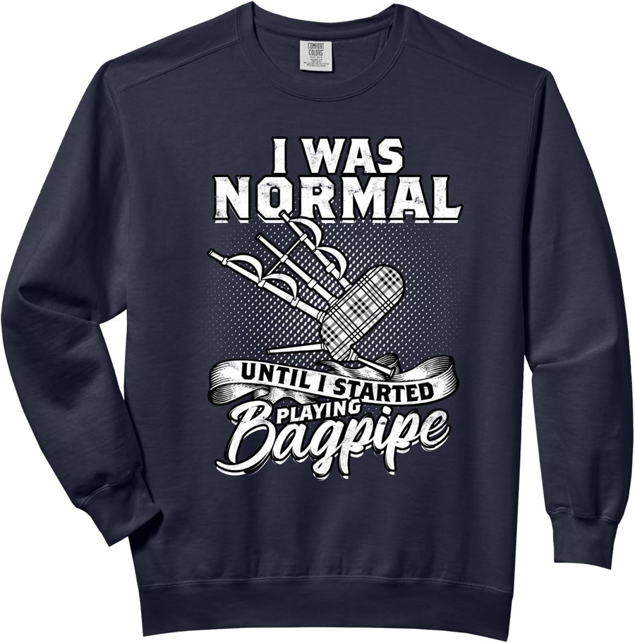 Bagpipe Bagpipe Player Sack Pipe Comfort Colors Adult Sweatshirt - Adult Unisex Navy