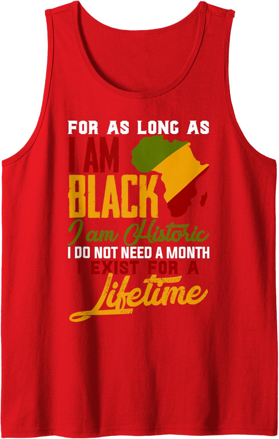 I Am Black History Lifetime Cool Black History Month Sleeveless Tank Top - Red