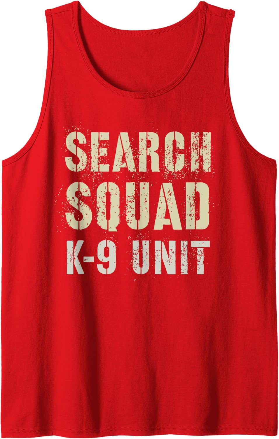 Vintage Search Squad K-9 Unit Rescue Shelter Animals Sleeveless Tank Top - Red