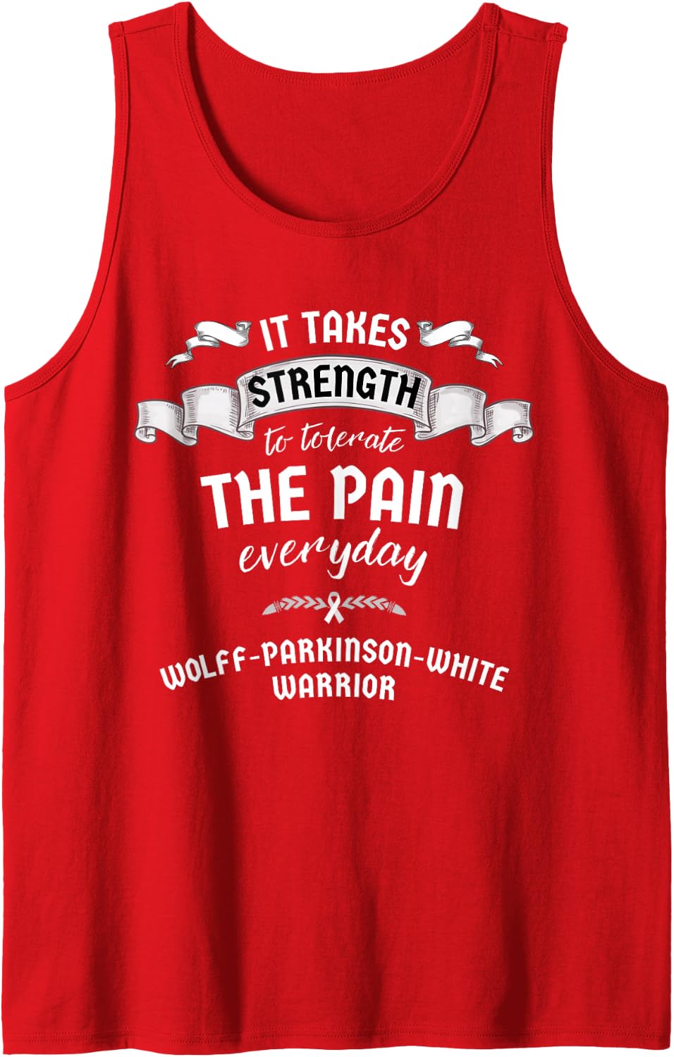 Tolerate Pain Wolff-Parkinson-White Warrior Sleeveless Tank Top - Red