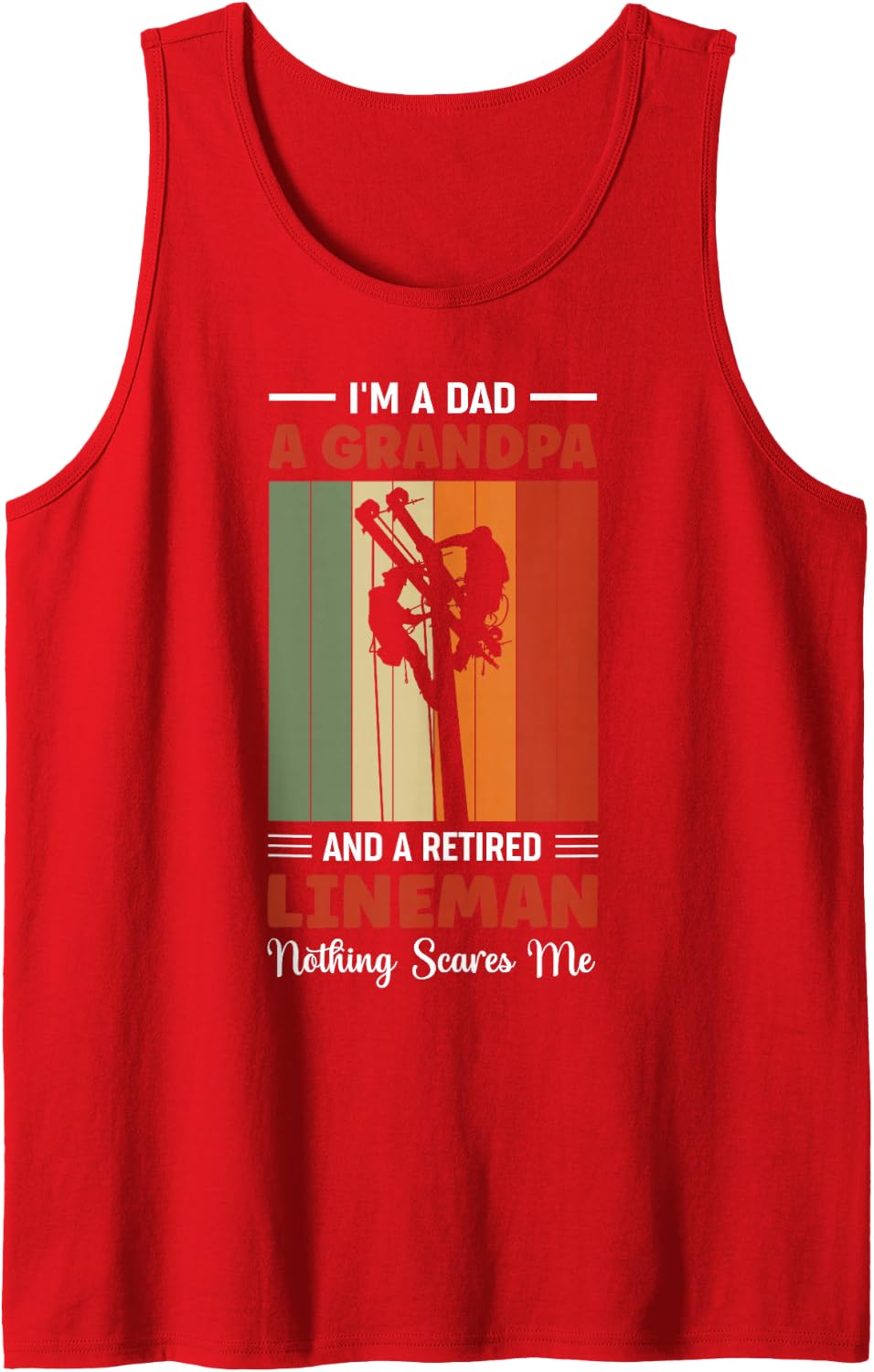 Retired Lineman Electrician Linemen Electrical Engineer Sleeveless Tank Top - Red