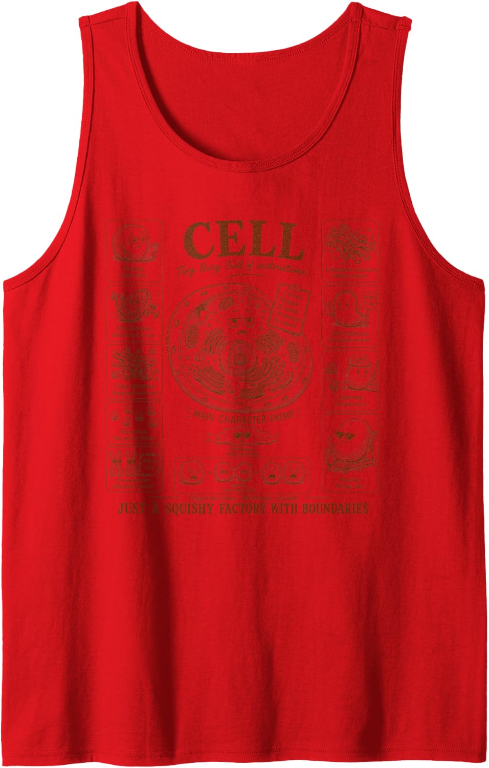 Cell Organelles Biology Teacher Biologist Microbiologist Sleeveless Tank Top - Red