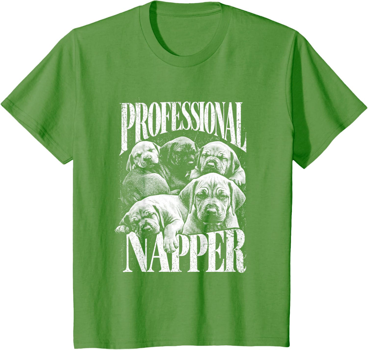 Rhodesian Ridgeback Puppy Pro Napper Funny T-Shirt - Grass Green