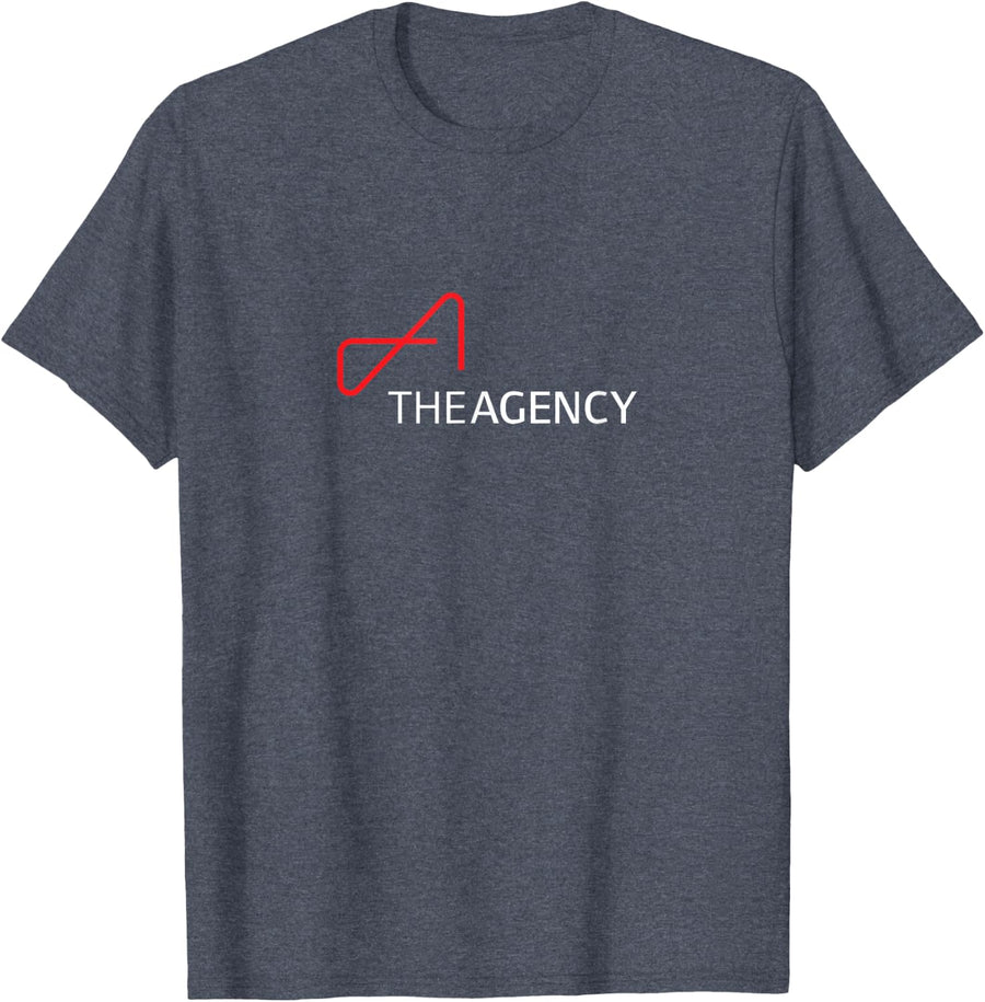 The Agency - Red and White Mixed Logo T-Shirt - Heather Blue
