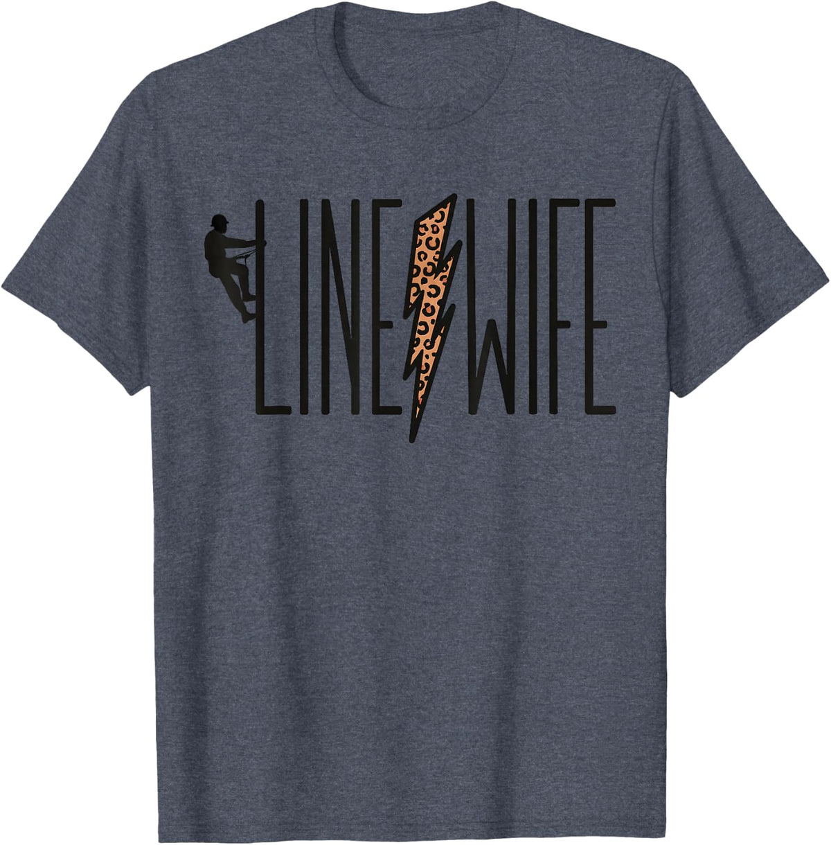 Vintage Line Wife Lineman Gift for Men Women Kid Boy Girl T-Shirt - Heather Blue