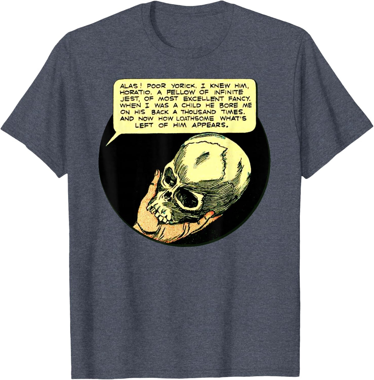 Literature Shakespeare TShirt-Poor Yorick Shakespeare Hamlet T-Shirt - Heather Blue
