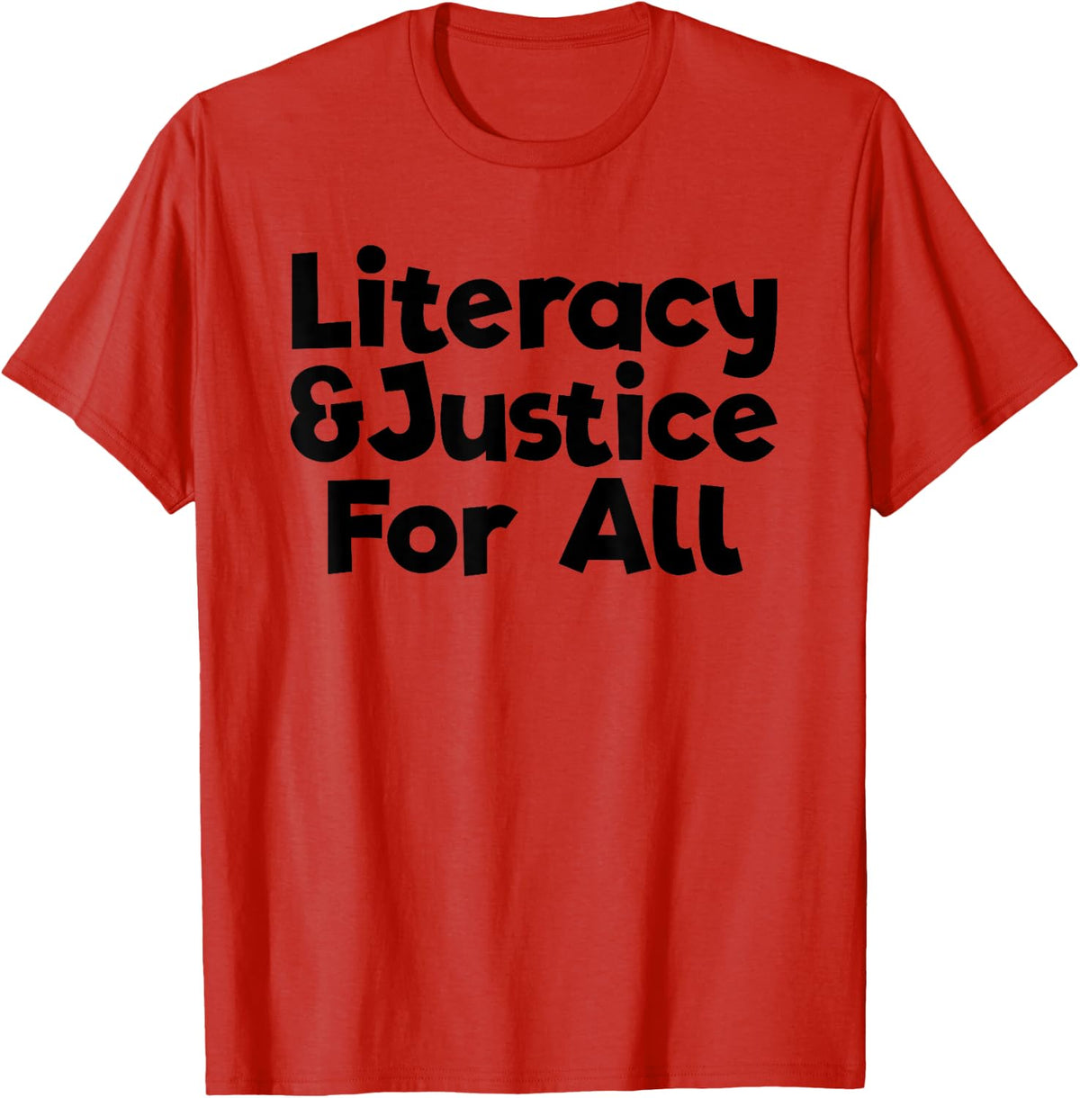 Literacy And Justice For All Bookworm Get Lit Teacher T-Shirt - Red