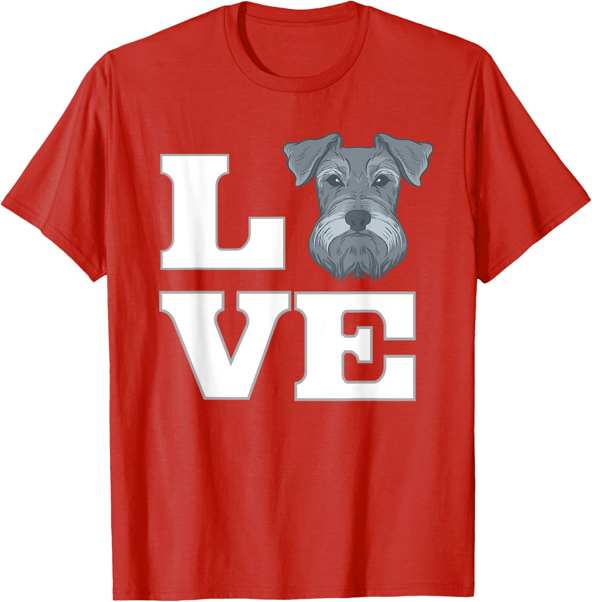 Love Schnauzer Dog T-Shirt for Men Women - Red