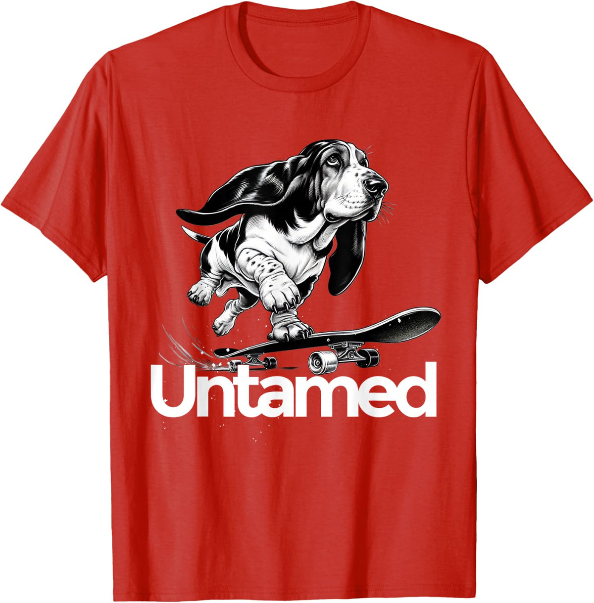 Basset Hound Untamed T-Shirt - Red