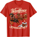 Retro Doberman Pinscher Christmas Cute Sleigh Dog Family T-Shirt - Red