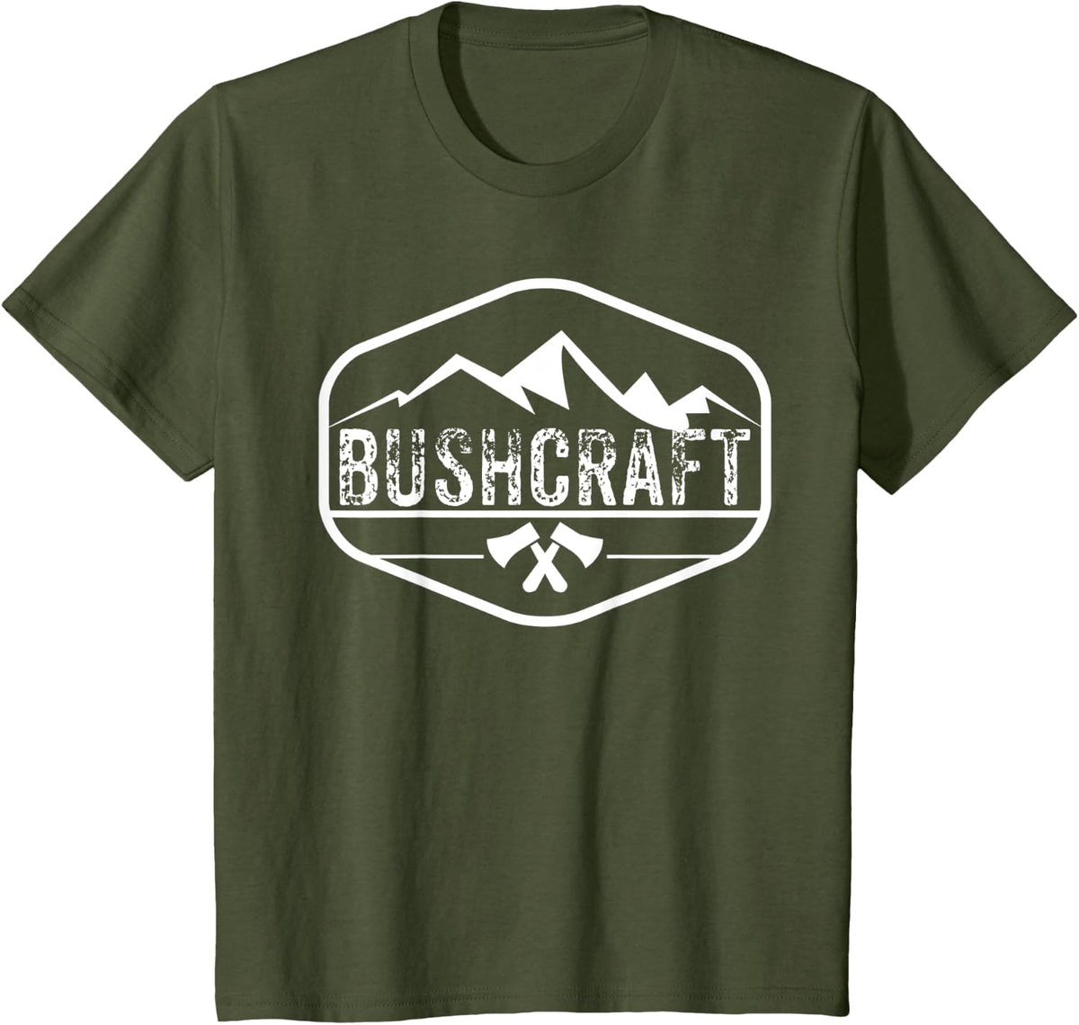 Bushcraft Camp Camper Camping Birthday Gift TShirt - Olive Green