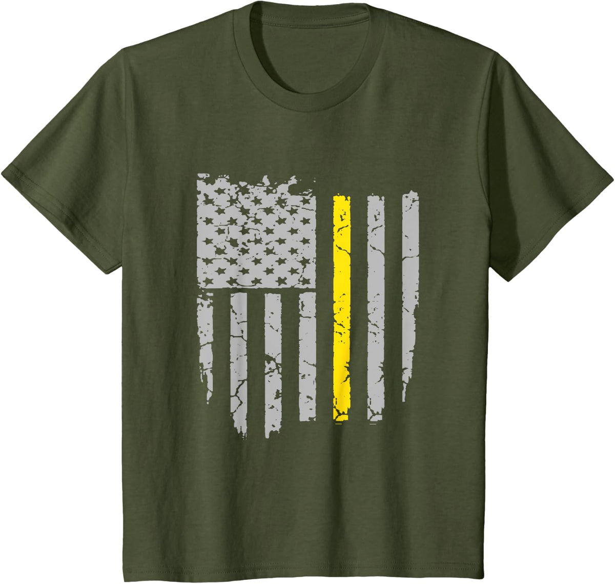 Dispatcher Thin Gold Line Emergency Personel T-Shirt T-Shirt - Olive Green