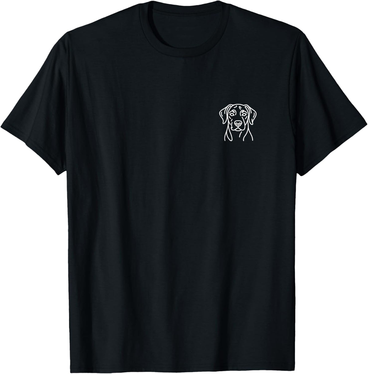 Rhodesian Ridgeback Minimalist Badge Patch Line Art T-Shirt - Black