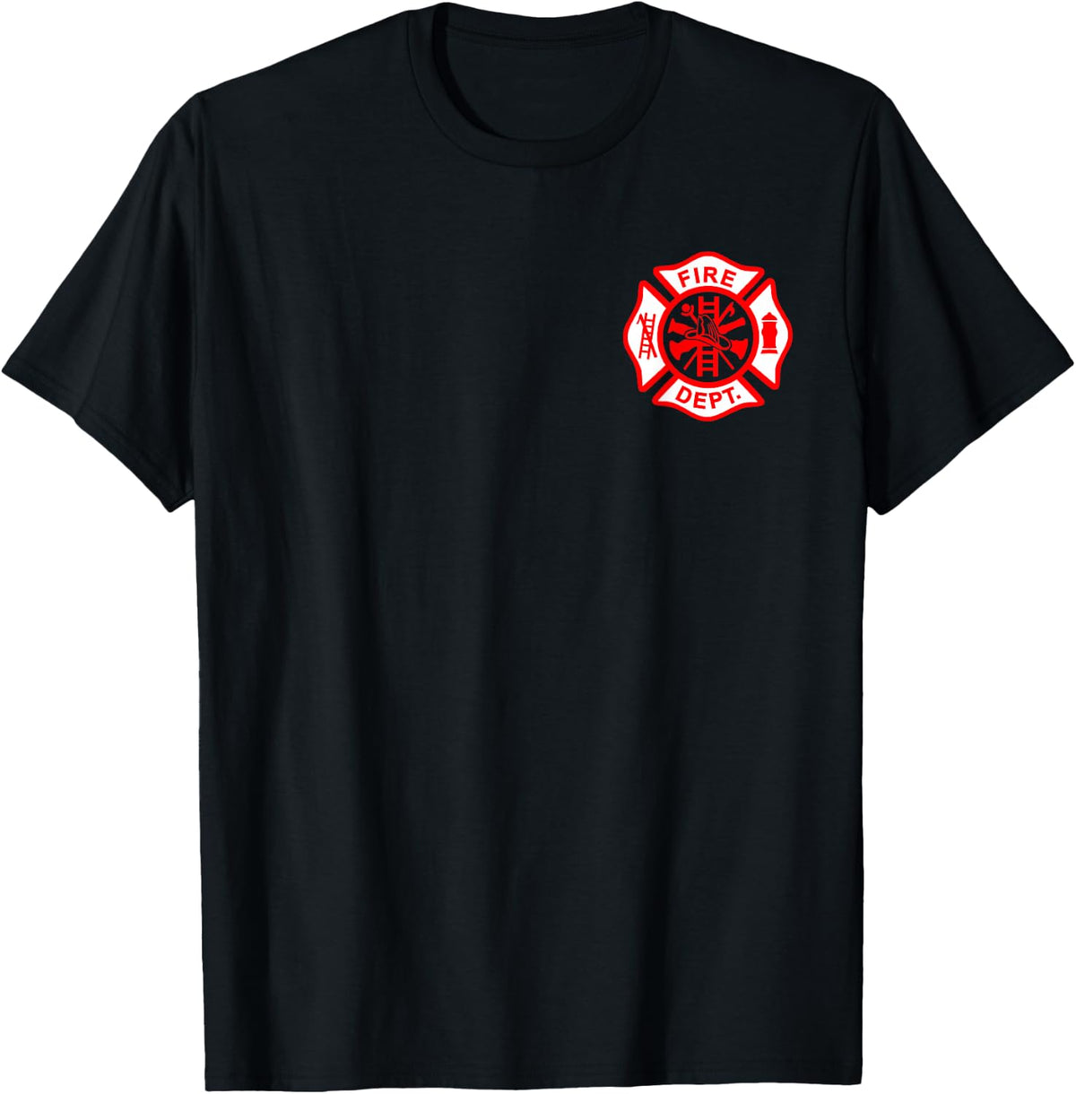 Fire Department Uniform Official Firefighter Gear T-Shirt Small - Black