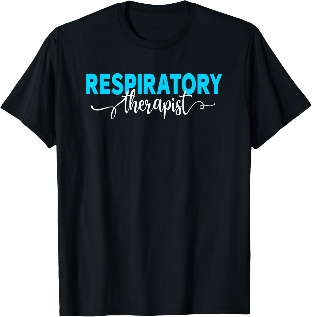 Respiratory Therapist Therapy Blue White Design T-Shirt - Black