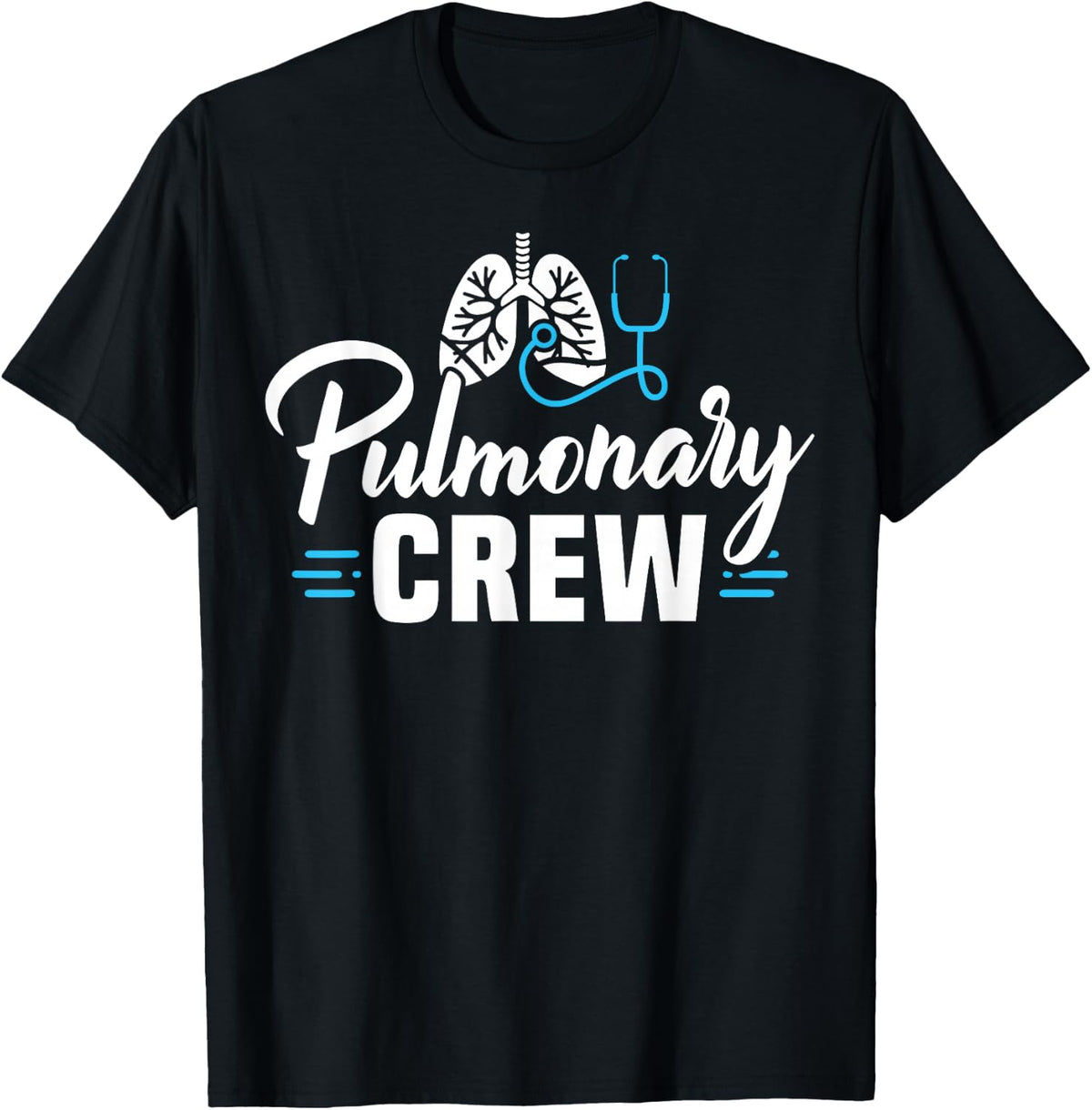 Pulmonary Crew Respiratory Therapist Pulmonologist T-Shirt - Black