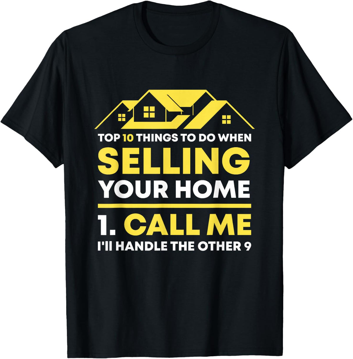 Ruf Mich Real Estate Agent Gift Funny Properties T-Shirt - Black
