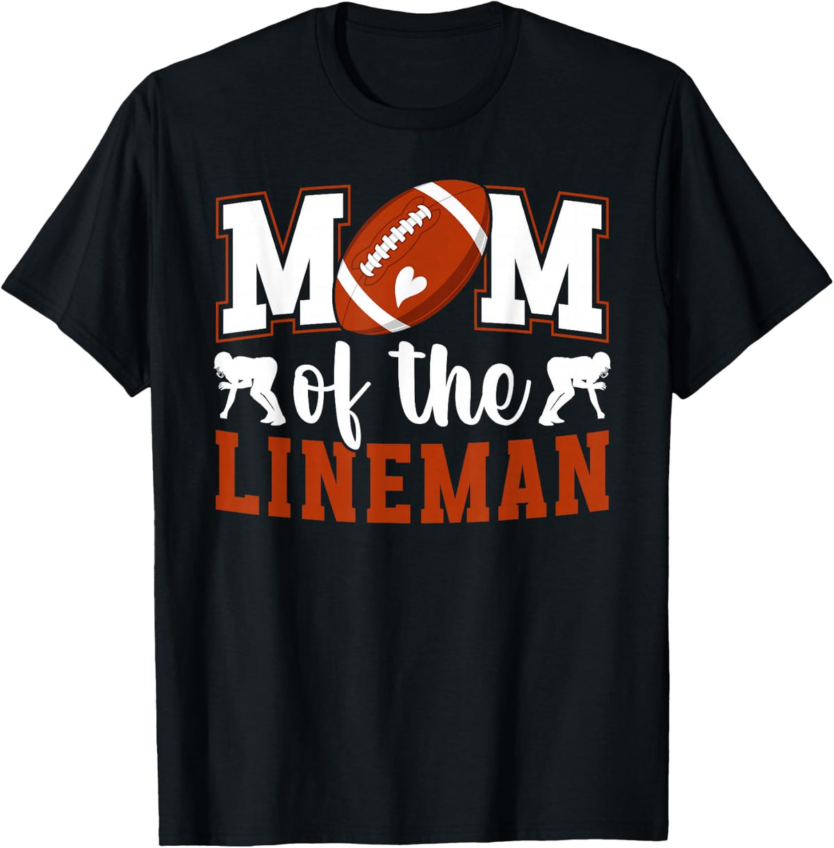 Mom of A Football Lineman Mama Football Line Mom T-Shirt - Black