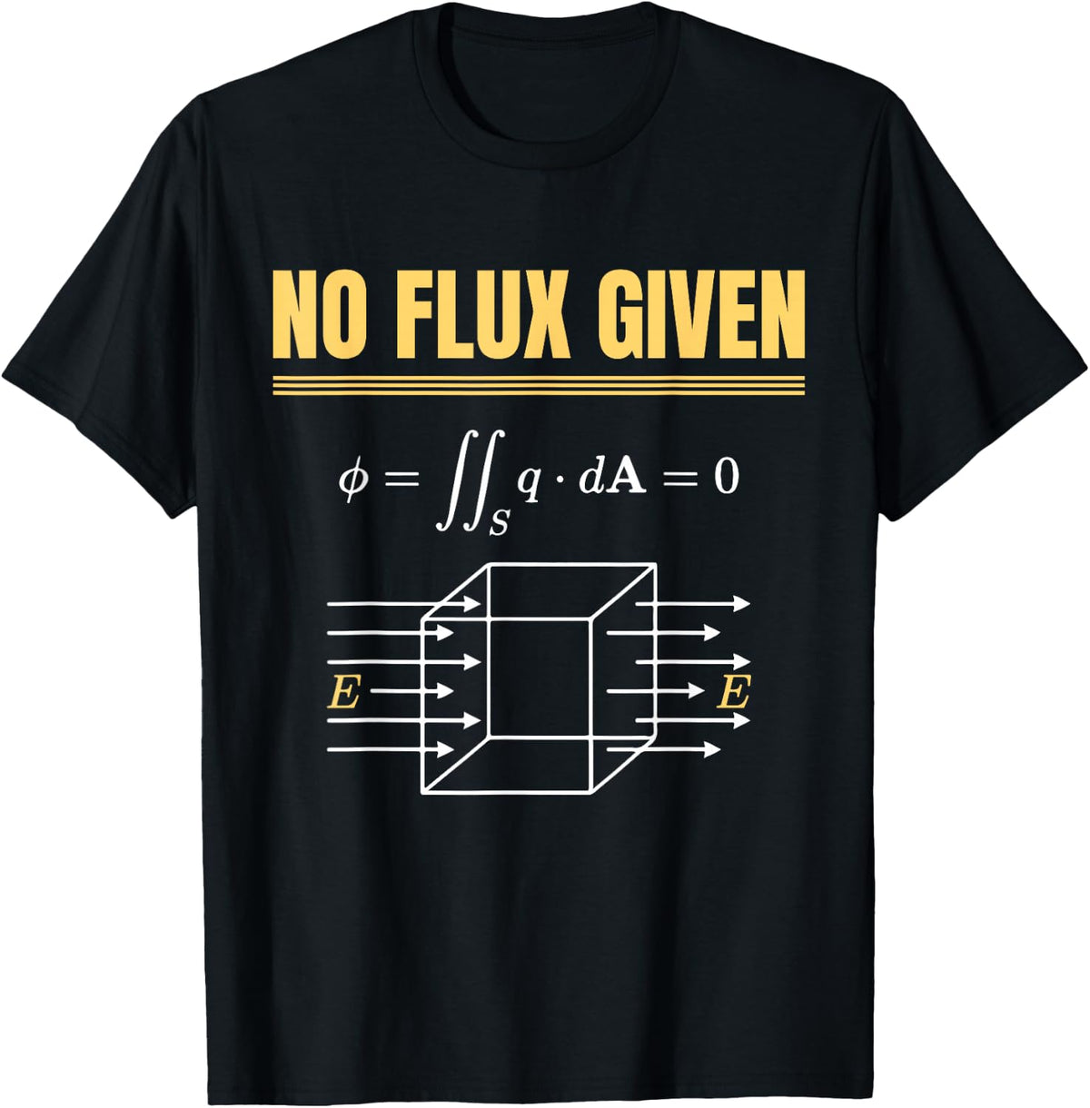 No Flux Given Electromagnetism Physics Science Humor T-Shirt - Black